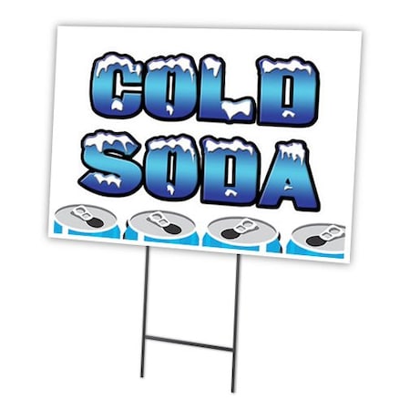 Signmission Cold Soda Yard Sign & Stake outdoor plastic coroplast window, C-1824-DS-Cold Soda C-1824-DS-Cold Soda